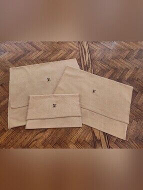 Authentic LOUIS VUITTON Dust Bag Set Large Medium Small Flannel Handbag Cover